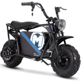 The MX electric scooter is prominently featured on a white background, highlighting its contemporary style and functionality.
